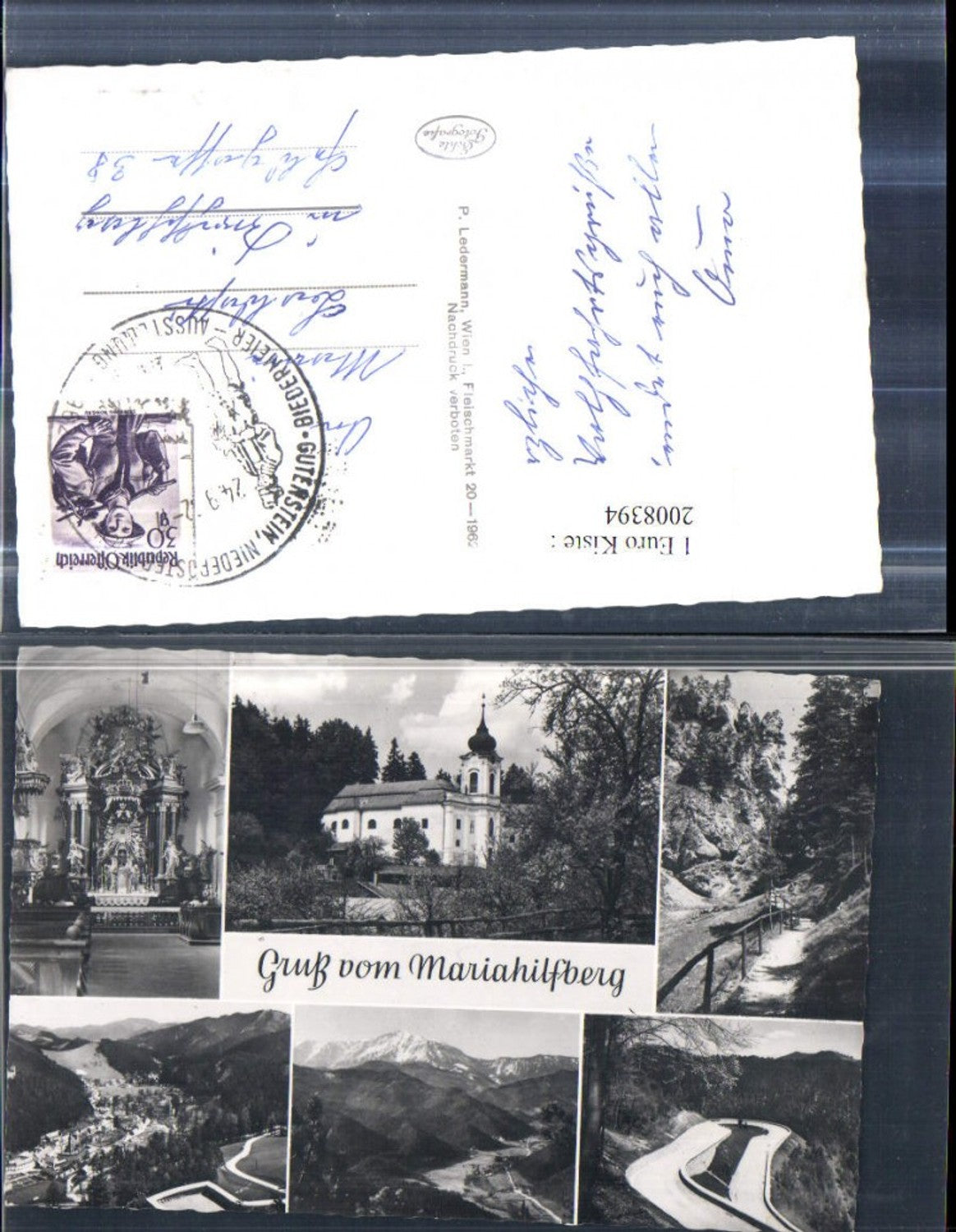 2008394,Gruß vom Mariahilfberg in Gutenstein Totale Kirche Innenansicht Mehrbildkarte