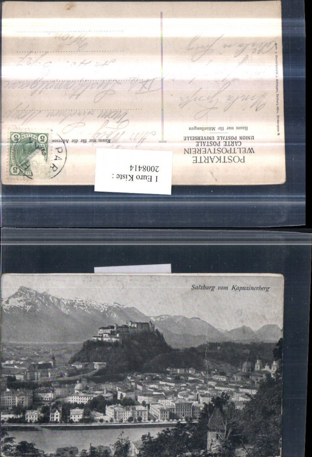 2008414,Salzburg Totale m. Festung vom Kapuzinerberg Bergkulisse