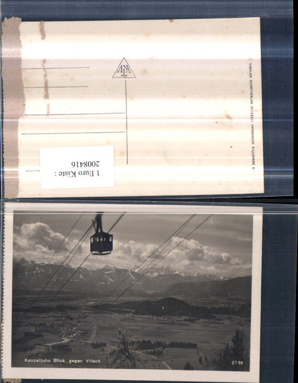 2008416,Kanzelbahn Seilbahn Blick geg. Villach Bergkulisse