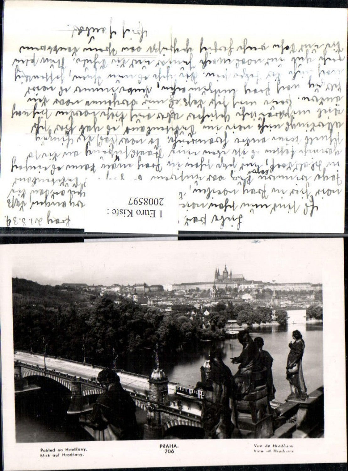 2008597,Praha Prag Teilansicht Brücke Blick auf Hradschin Hradcany