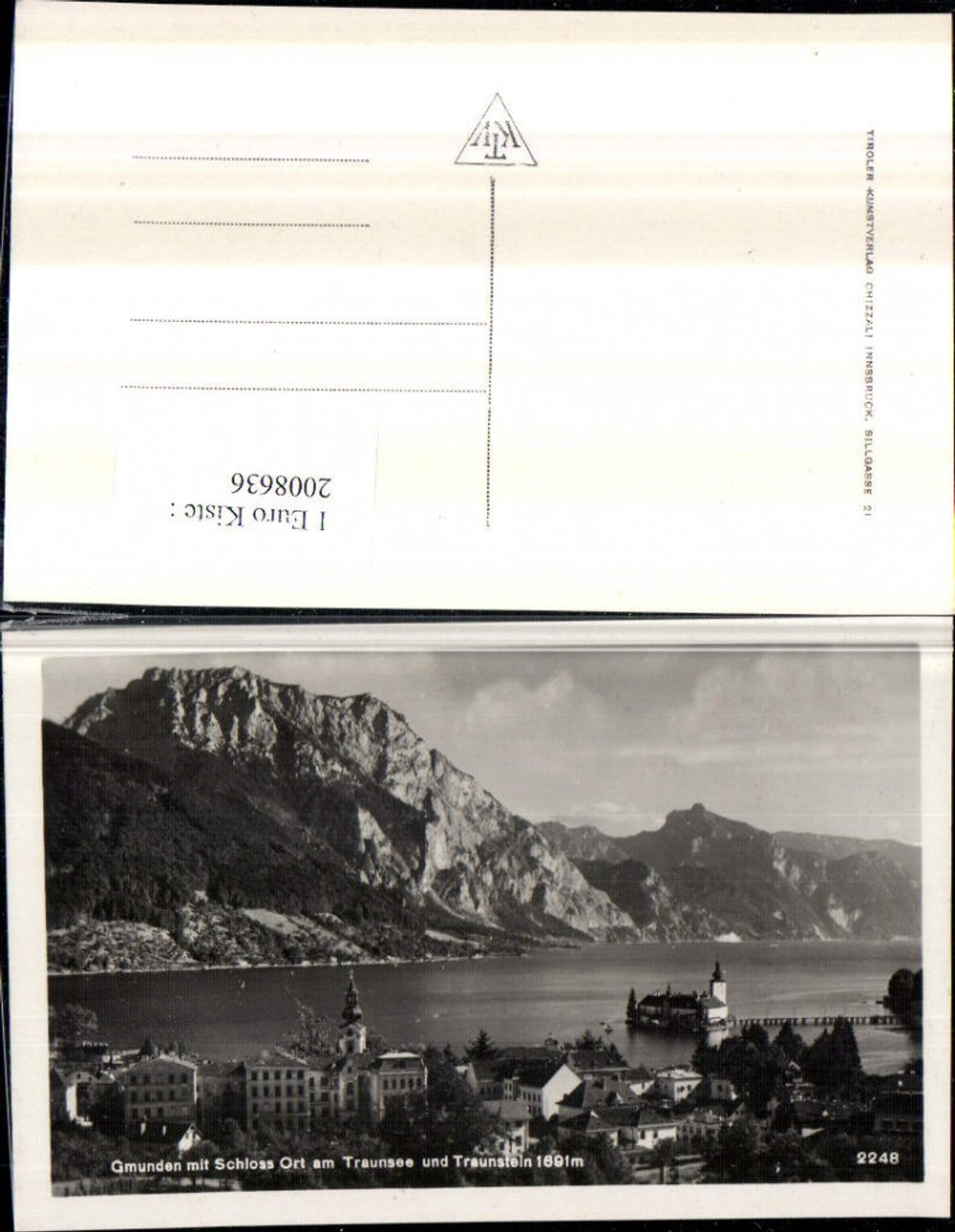 2008636,Gmunden Teilansicht m. Schloss Ort Orth am Traunsee u. Traunstein Bergkulisse