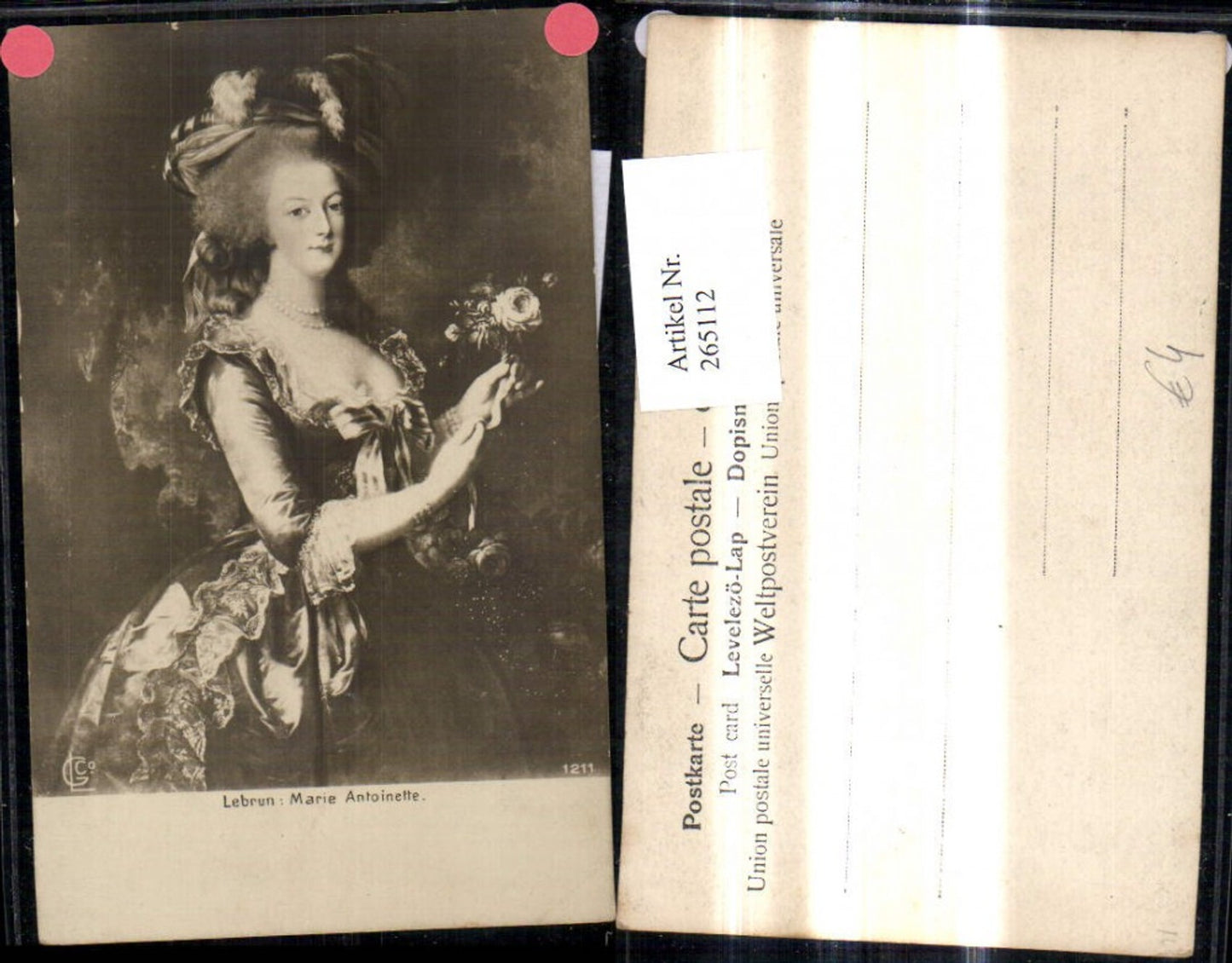 265112,Künstler Ak Lebrun Marie Antoniette Portrait Adel Monarchie