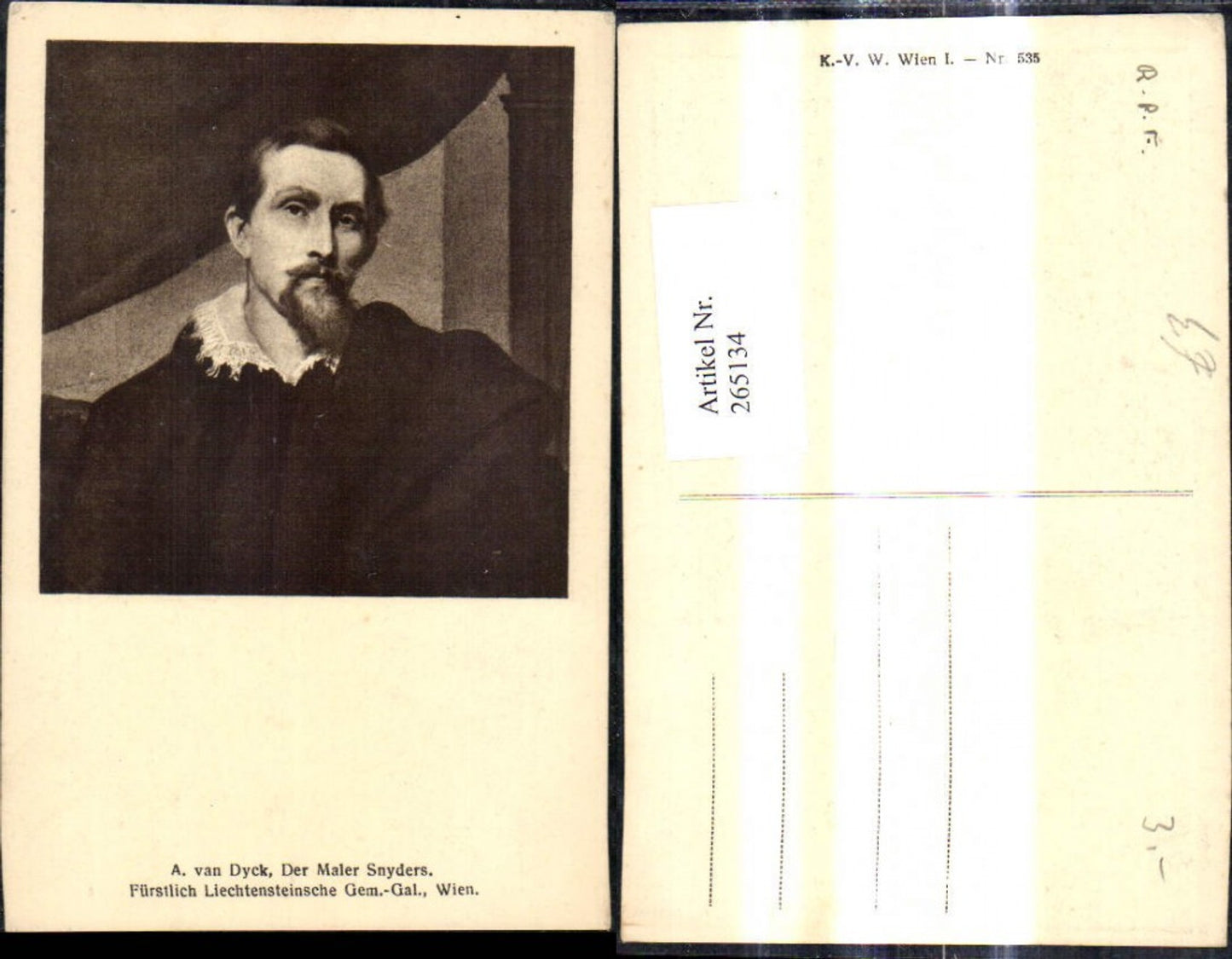 265134,Künstler Ak A. van Dyck Der Maler Snyders Portrait Kunst Wissenschaft