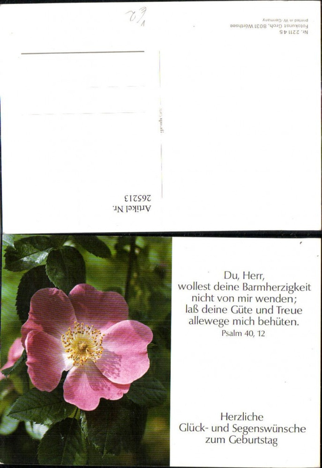 265213,Fotokunst Groh 221145 Apfelrose Blume Spruch
