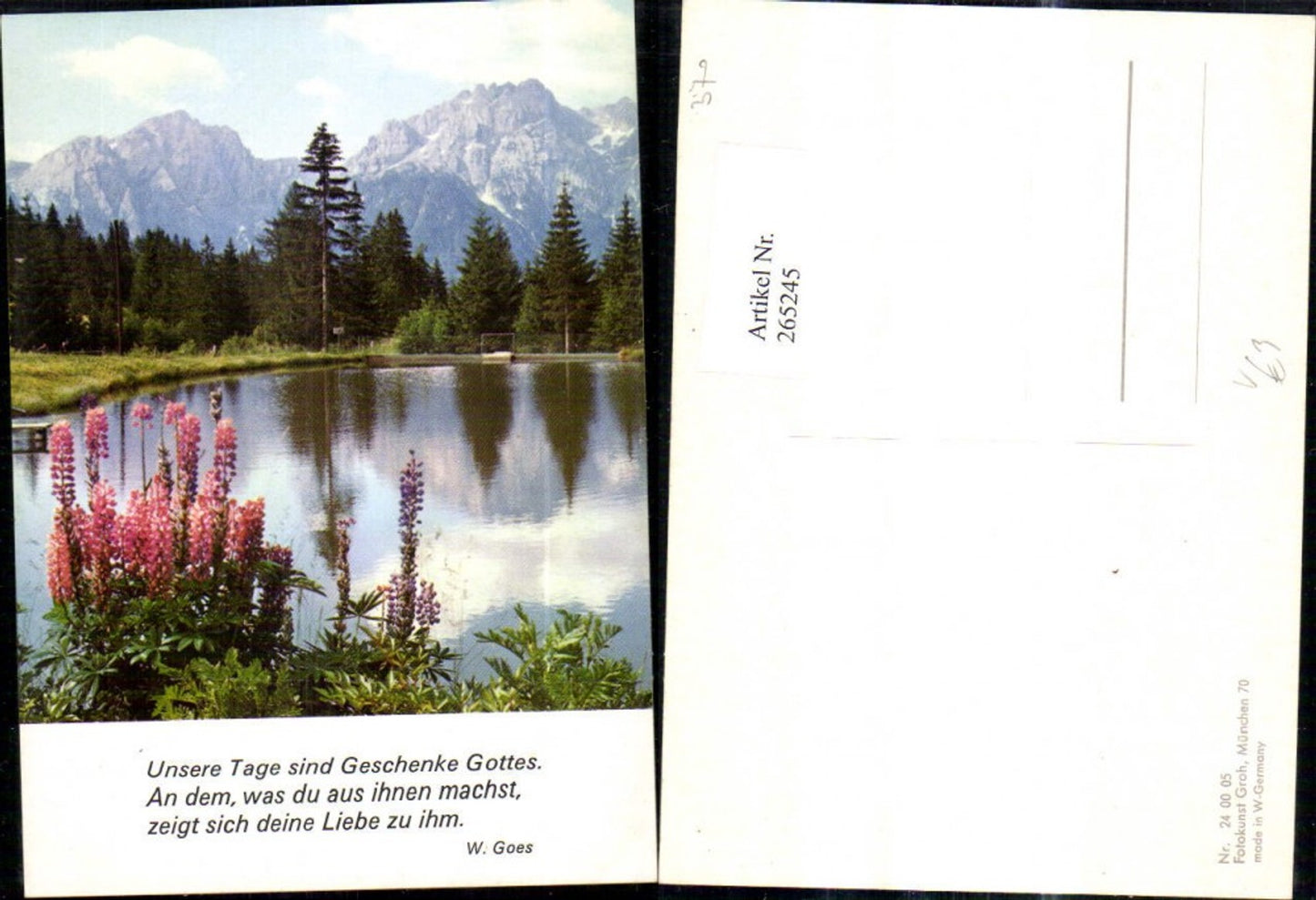 265245,Fotokunst Groh 240005 See Bergkulisse Blumen Lupinien i. Vordergrund