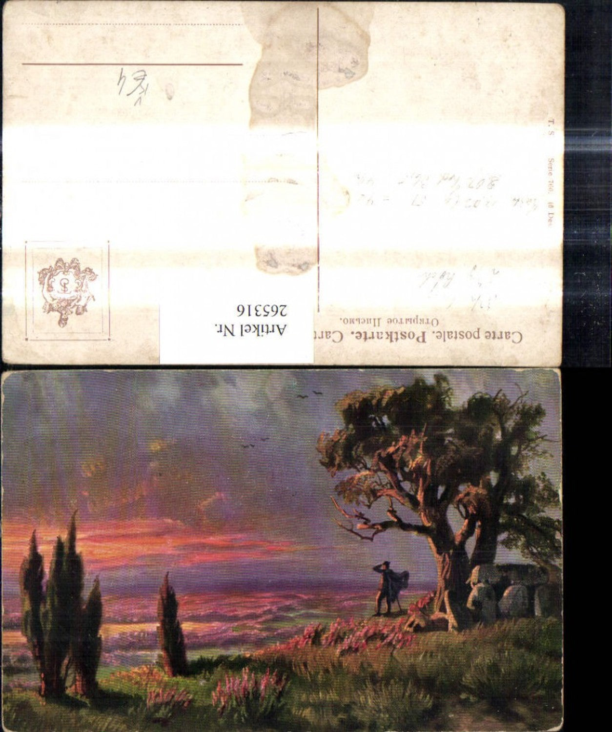 265316,Theo Stroefer 766/6 Künstler Ak Wanderer schaut über Landschaft