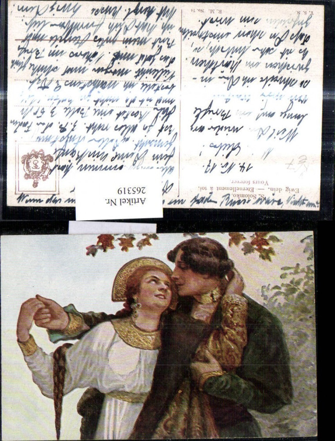 265319,Theo Stroefer Russische Meister 74 S. Solomko Ewig Dein Paar Liebespaar Liebe Umarmung