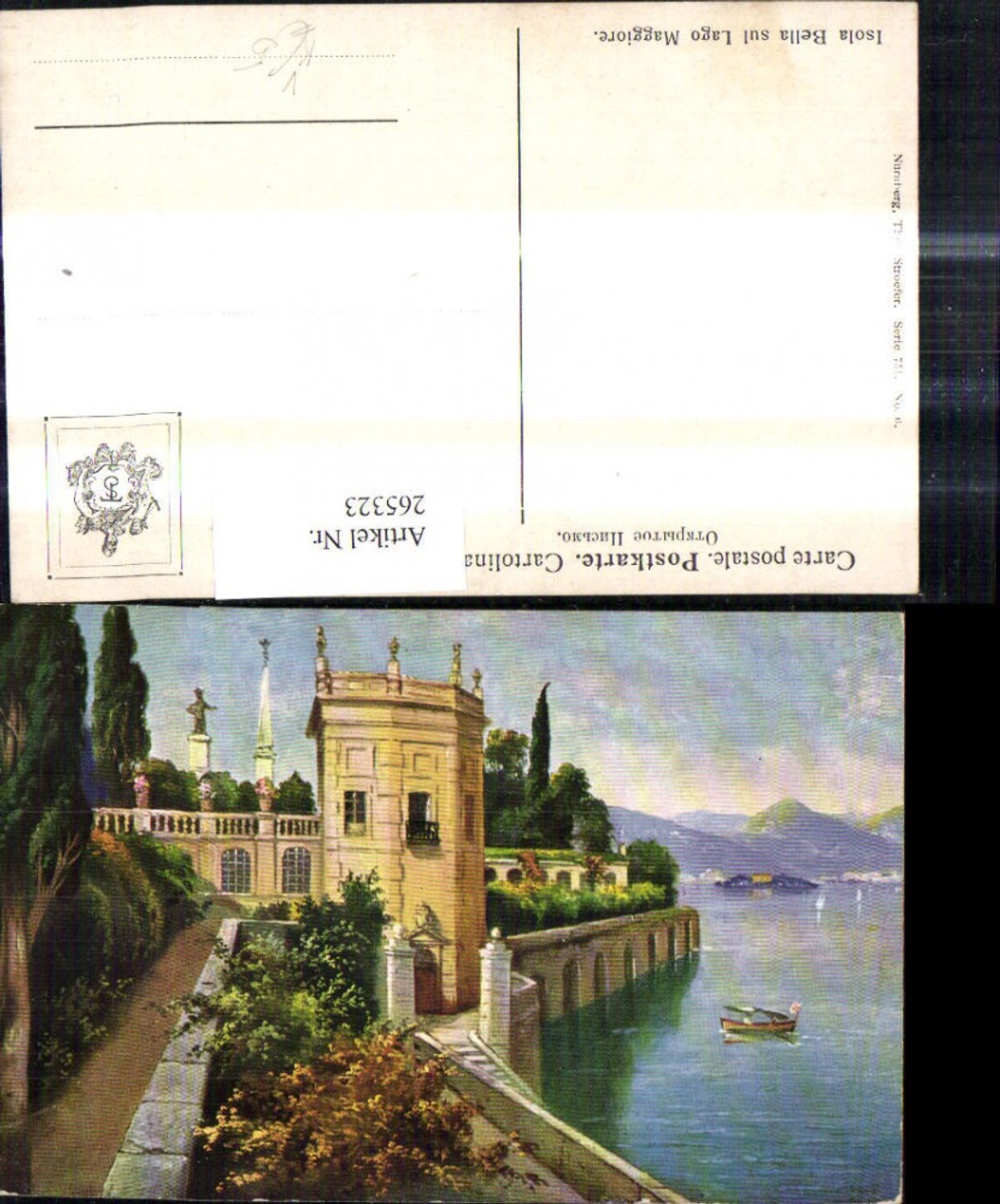 265323,Theo Stroefer 751/6 Künstler Ak Isola Bella sul Lago Maggiore