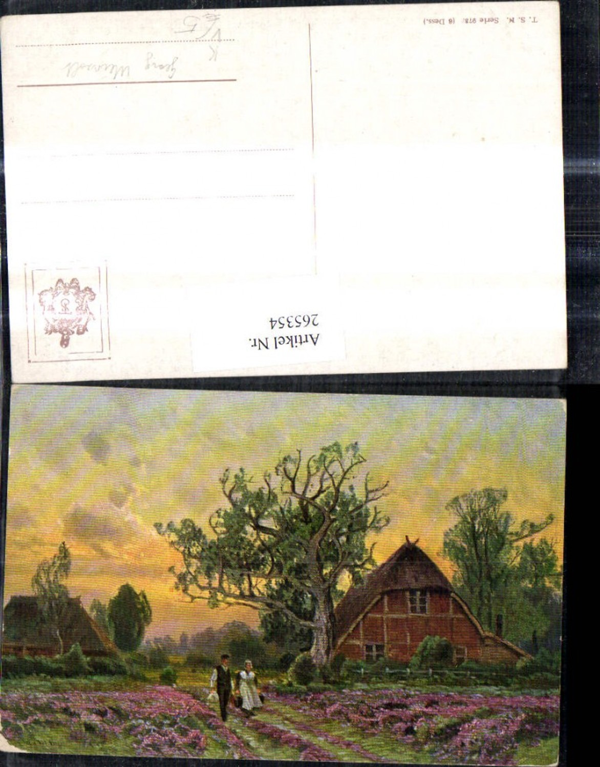 265354,Theo Stroefer 973/6 Künstler Ak Georg Meinzolt Bauern a. Weg Feld Landschaft Reetdachhaus