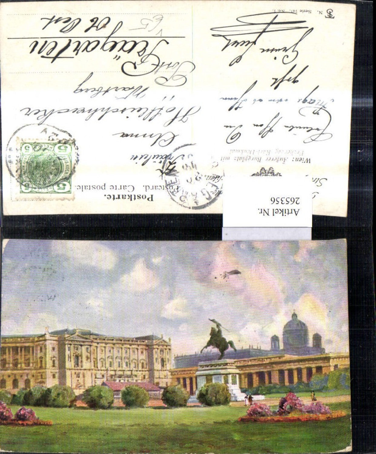 265356,Theo Stroefer 747/7 Wien Äußerer Burgplatz m. Erzherzog Karl Denkmal