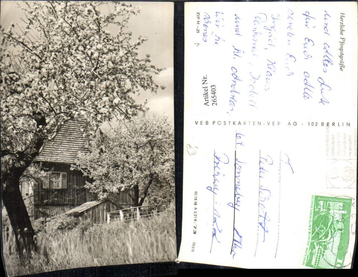 265403,Fotokunst Haus m. blühenden Baum pub VEB