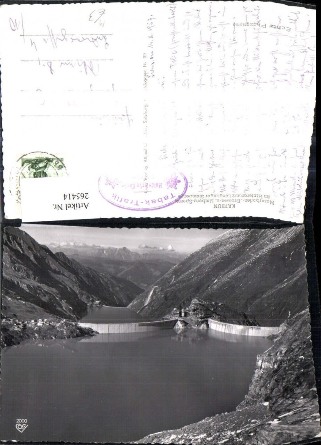 265414,Foto Ak Talsperre Kaprun Moserboden Drossen u. Limberg Sperre i. Hintergrund Leoganger Steinberge