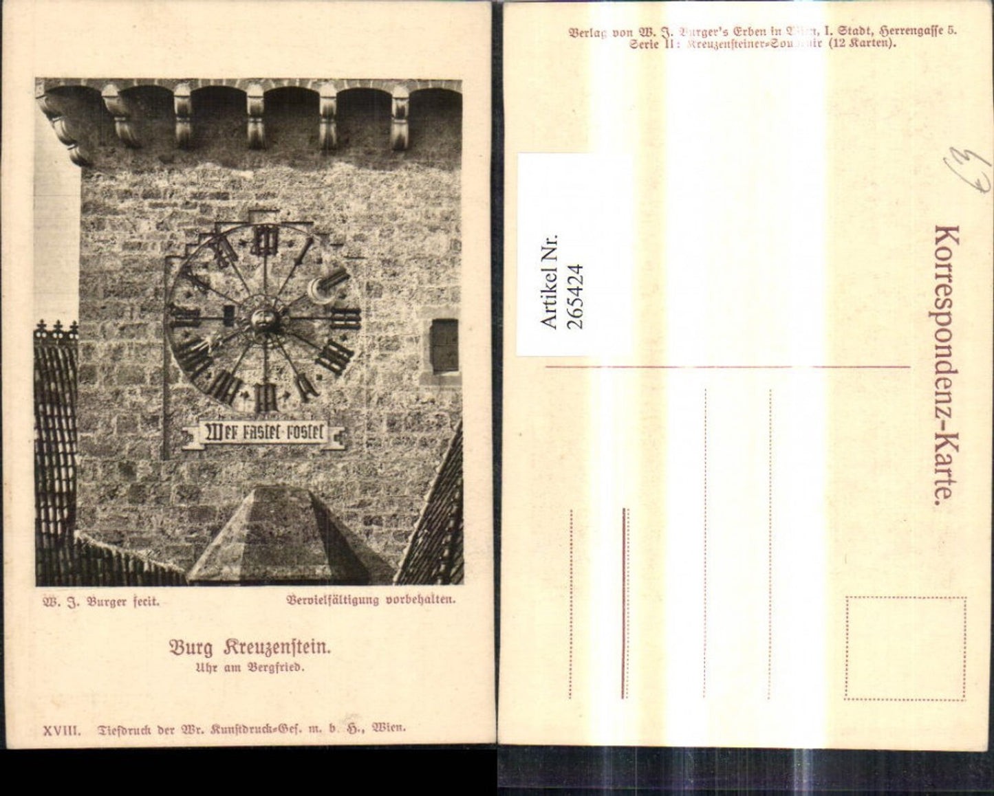 265424,Schloss Burg Kreuzenstein Uhr am Bergfried Leobendorf