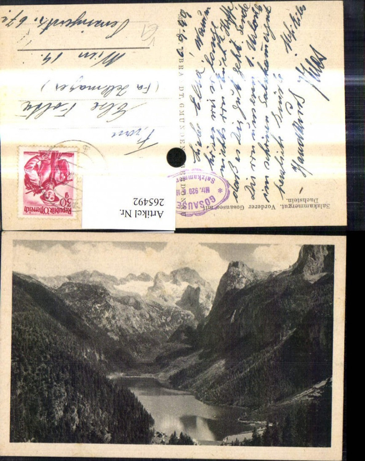 265492,Vorderer Gosausee m. Dachstein Gosau Salzkammergut pub F. E. Brandt 5369