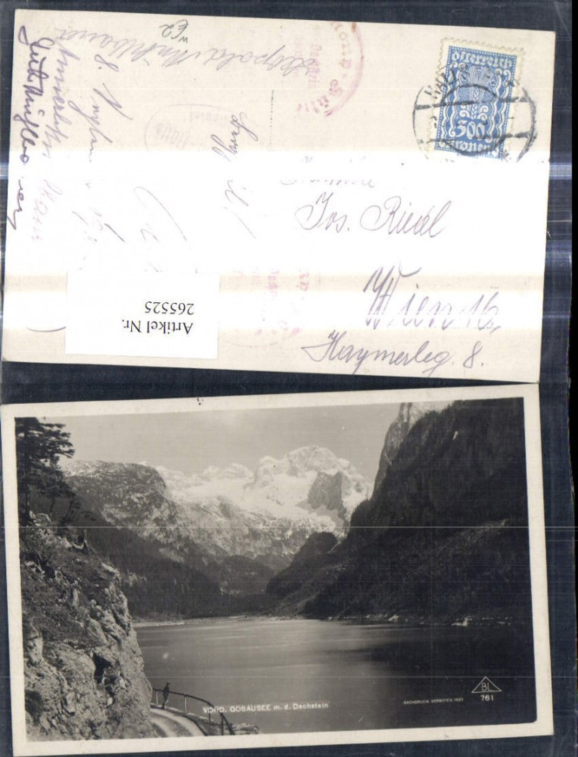 265525,Foto Ak Vorderer Gosausee m. d. Dachstein Gosau