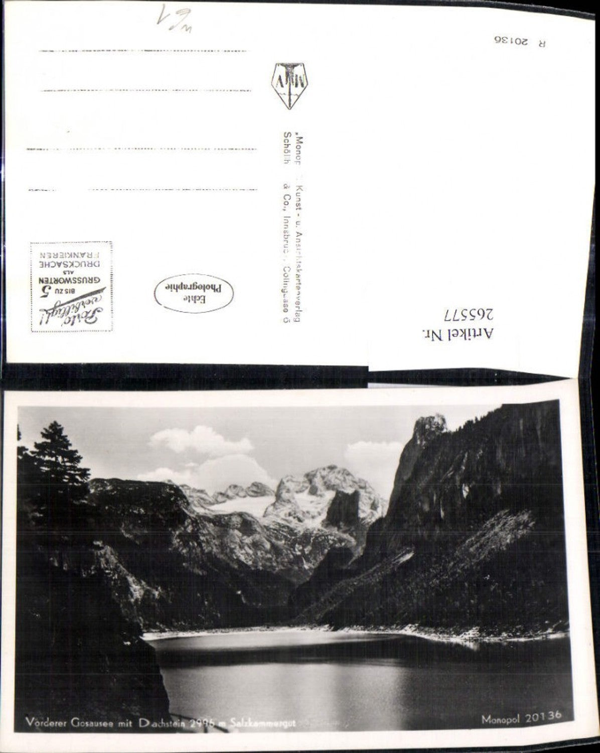 265577,Foto Ak Vorderer Gosausee m. Dachstein Gosau Salzkammergut