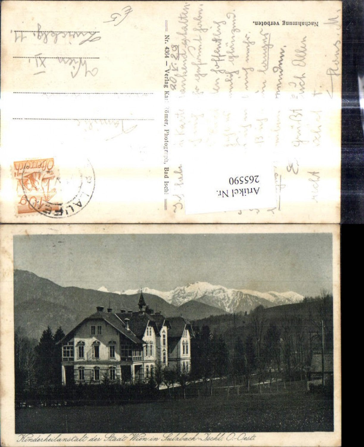 265590,Kinderheilanstalt d. Stadt Wien Sulzbach Ischl Ansicht