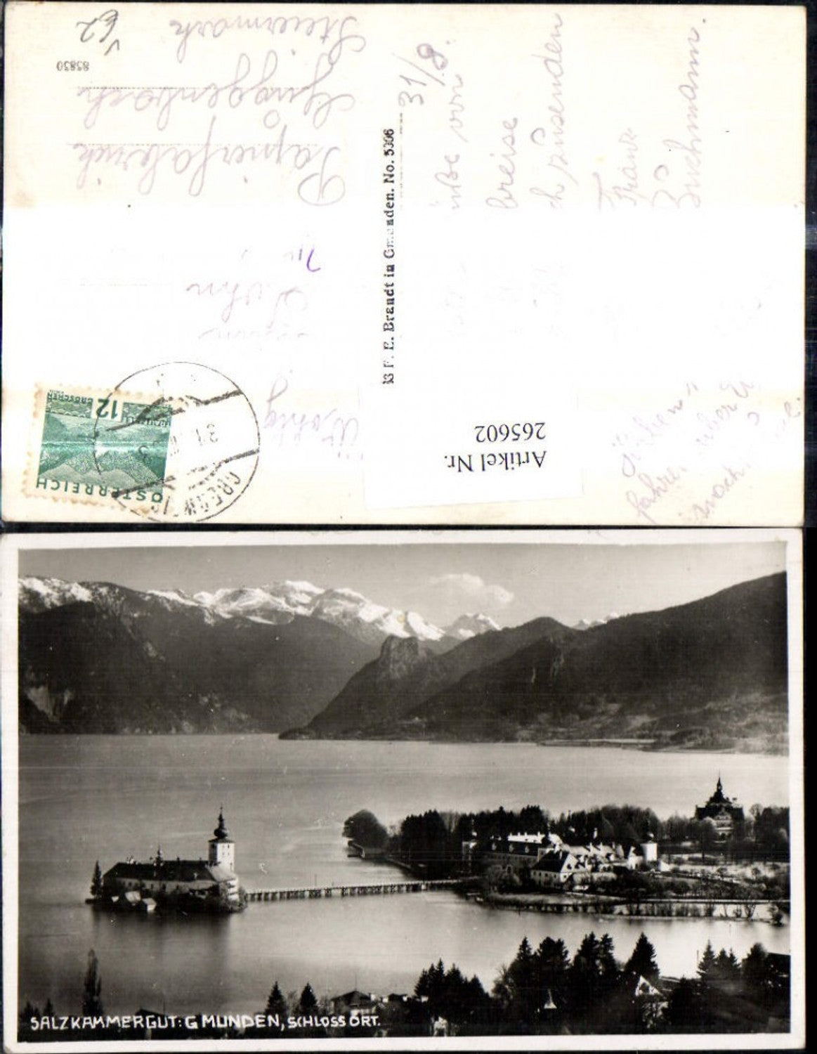 265602,Gmunden Schloss Orth Salzkammergut pub F. E. Brandt 5006
