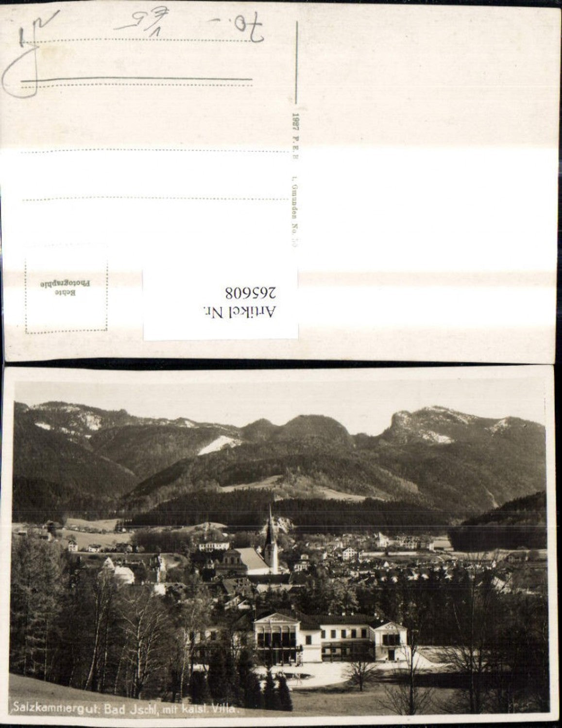 265608,Foto Ak Bad Ischl m. kaiserliche Villa Kaiservilla Salzkammergut pub F.E. Brandt 5055