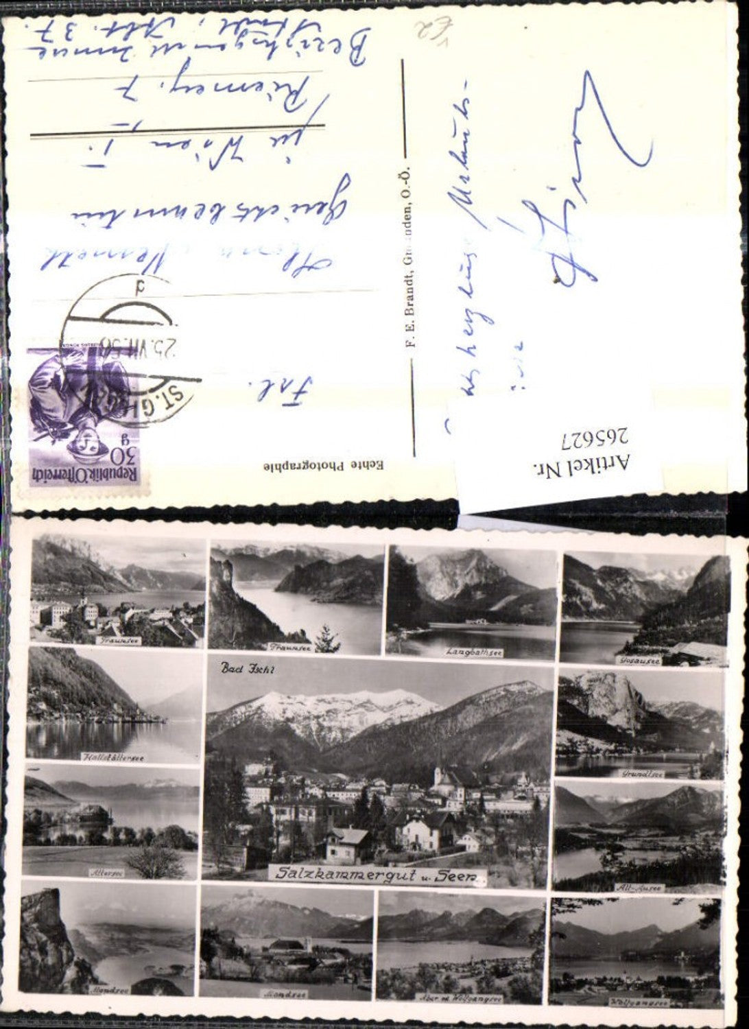 265627,Mehrbild Ak Salzkammergut u. Seen Traunsee Mondsee Attersee Gosausee pub F. E. Brandt