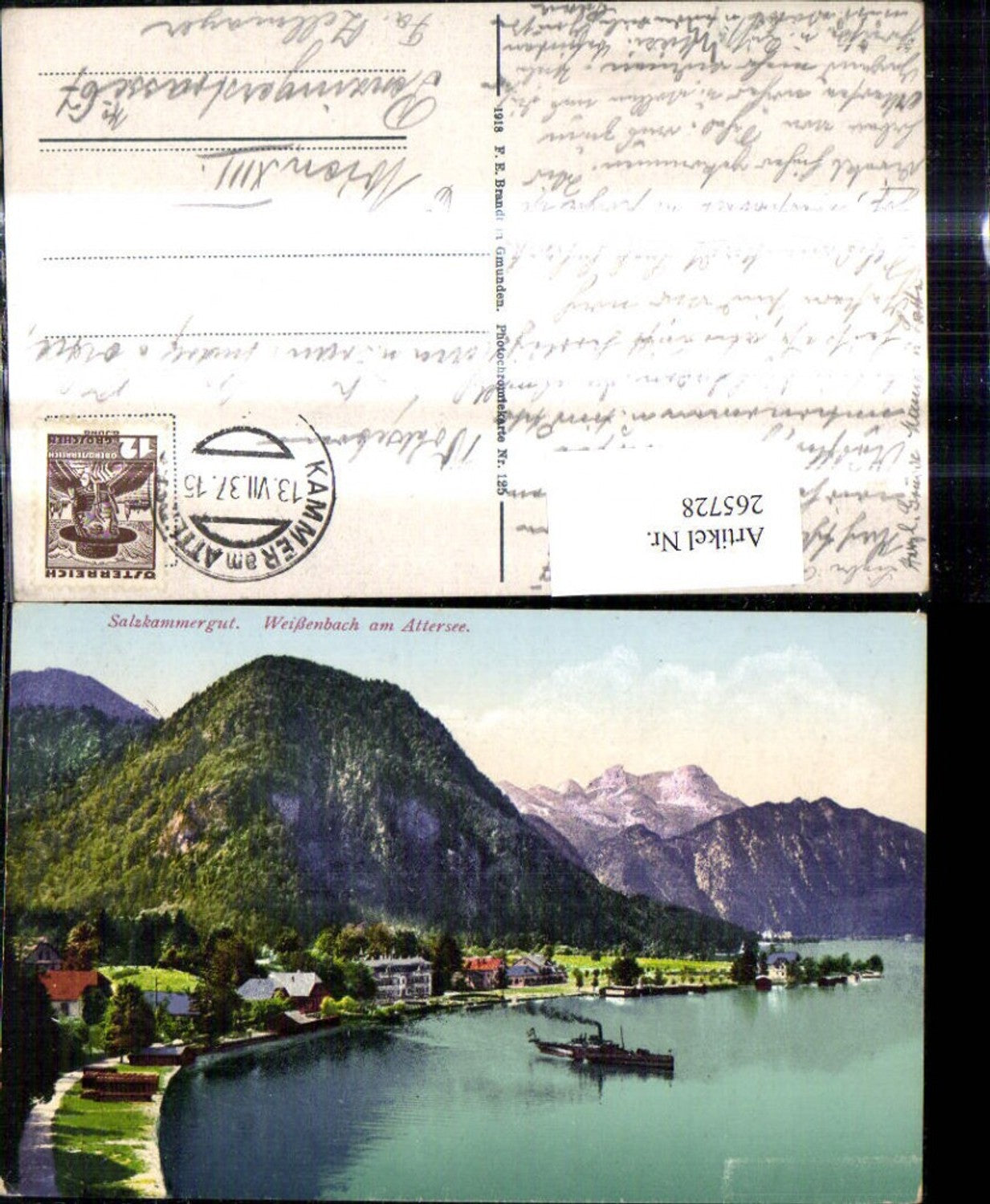 265728,Weißenbach a. Attersee Salzkammergut Schiff Dampfer pub F. E. Brandt 125