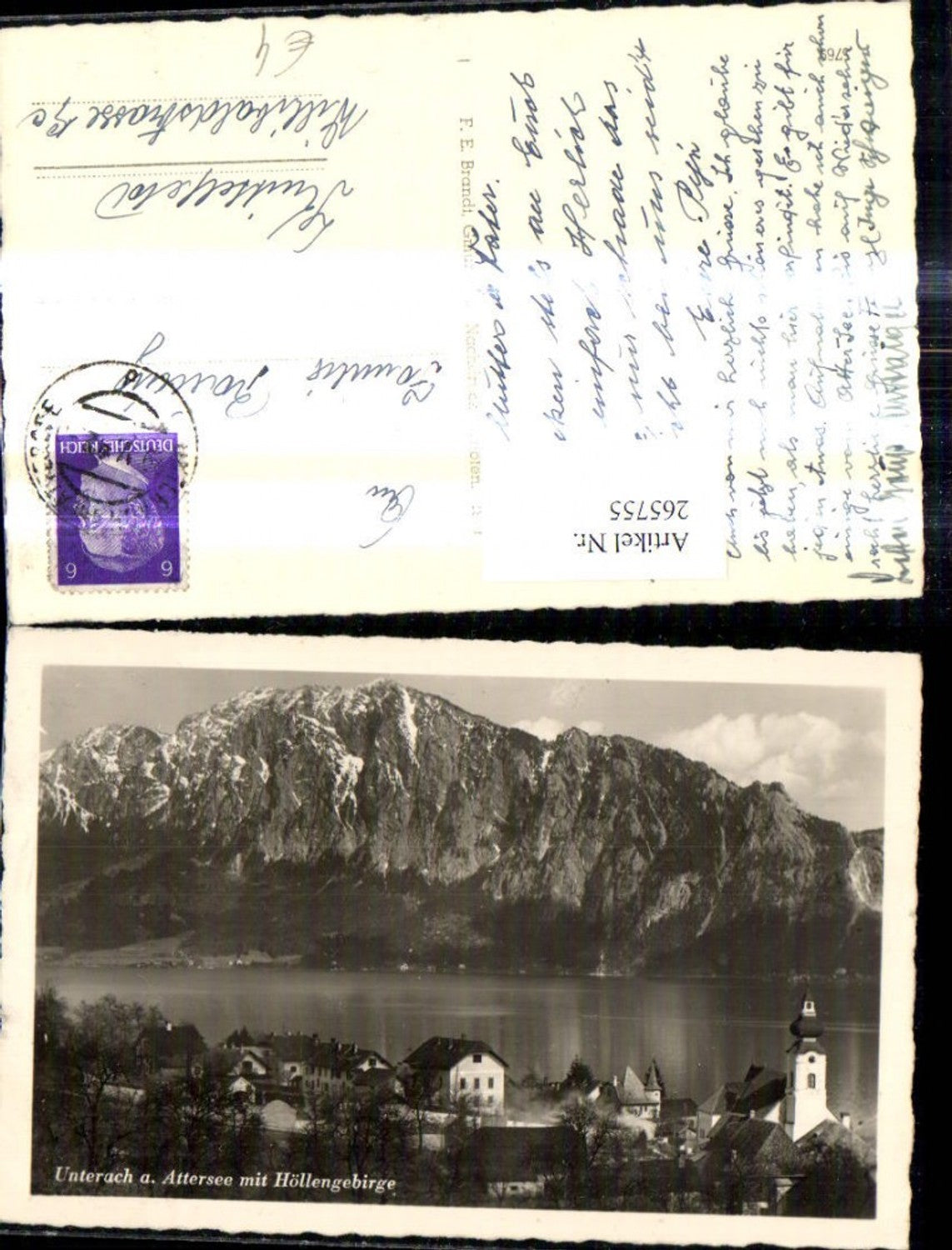 265755,Unterach a. Attersee m. Höllengebirge pub F. E. Brandt