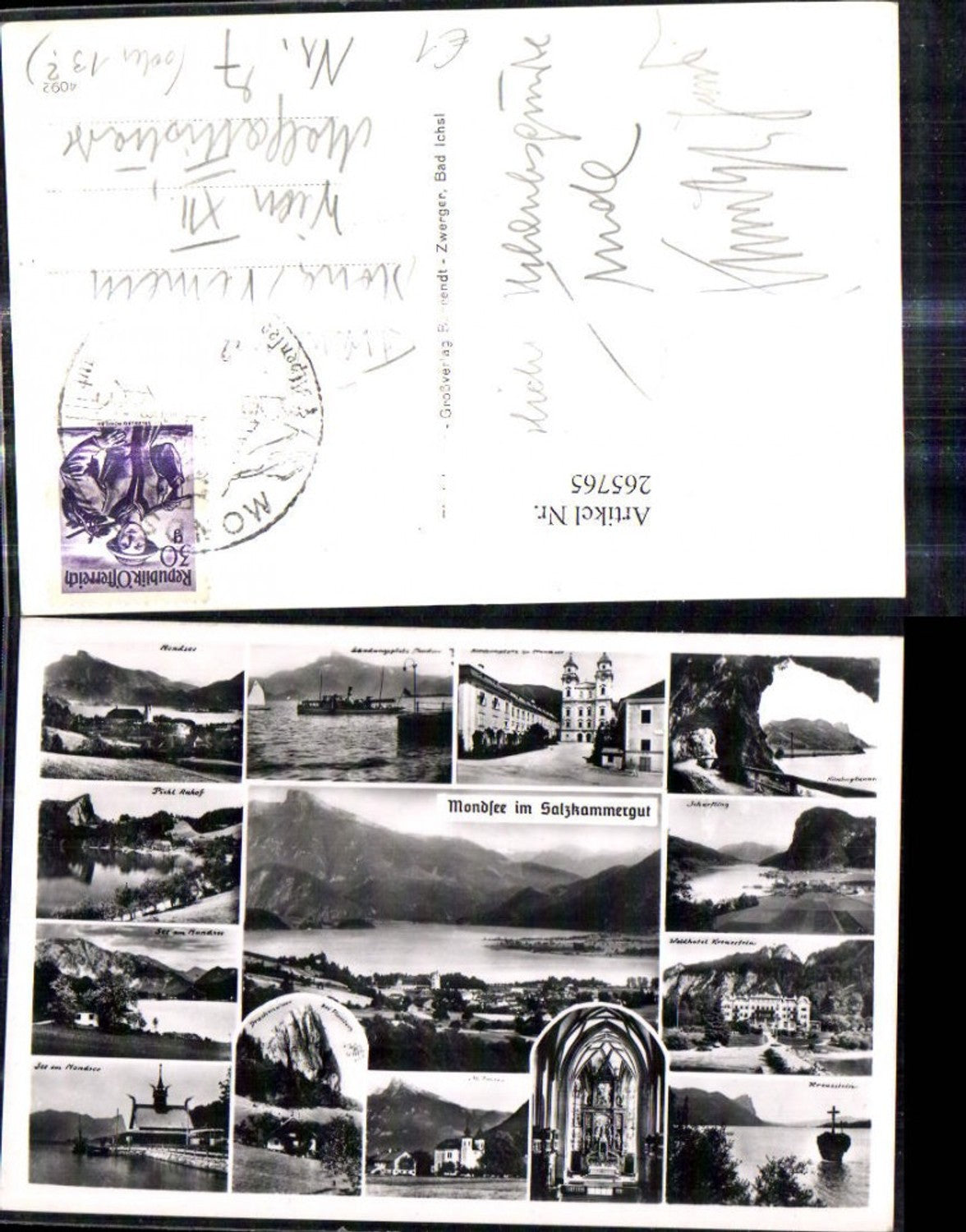265765,Mehrbild Ak Mondsee i. Salzkammergut Pichl Auhof Kreuzstein