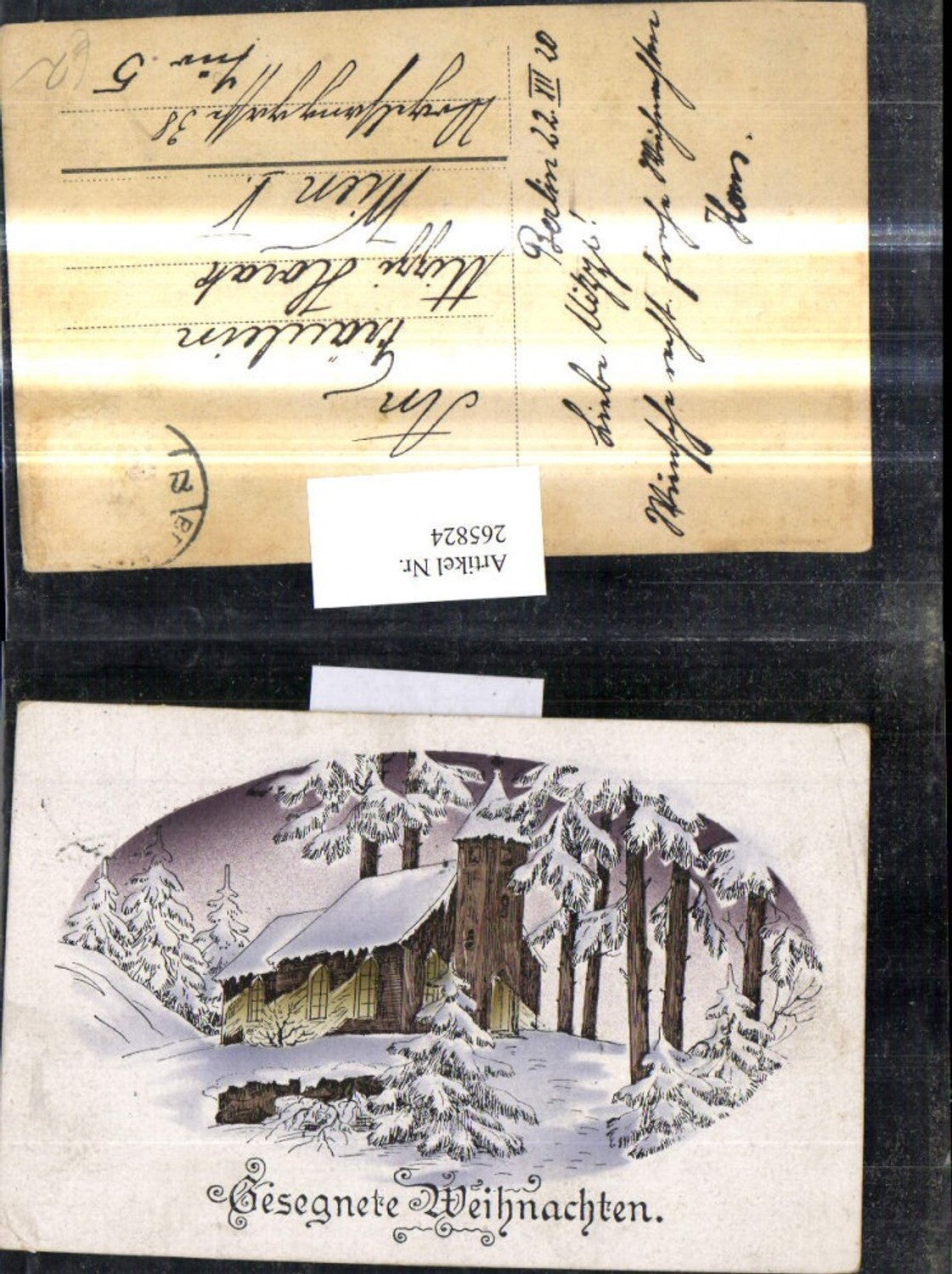 265824, Artist Ak Christmas Church Winter Forest
