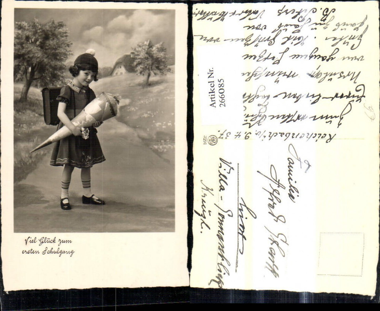 266085,Schulanfang Einschulung Mädchen Schultüte Schultasche pub NPG 3291