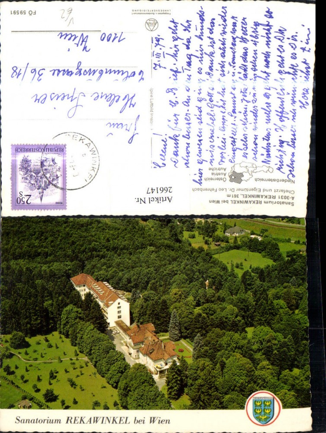 266147,Rekawinkel b. Wien Sanatorium Luftbild pub Alpina Druck FÖ 59591