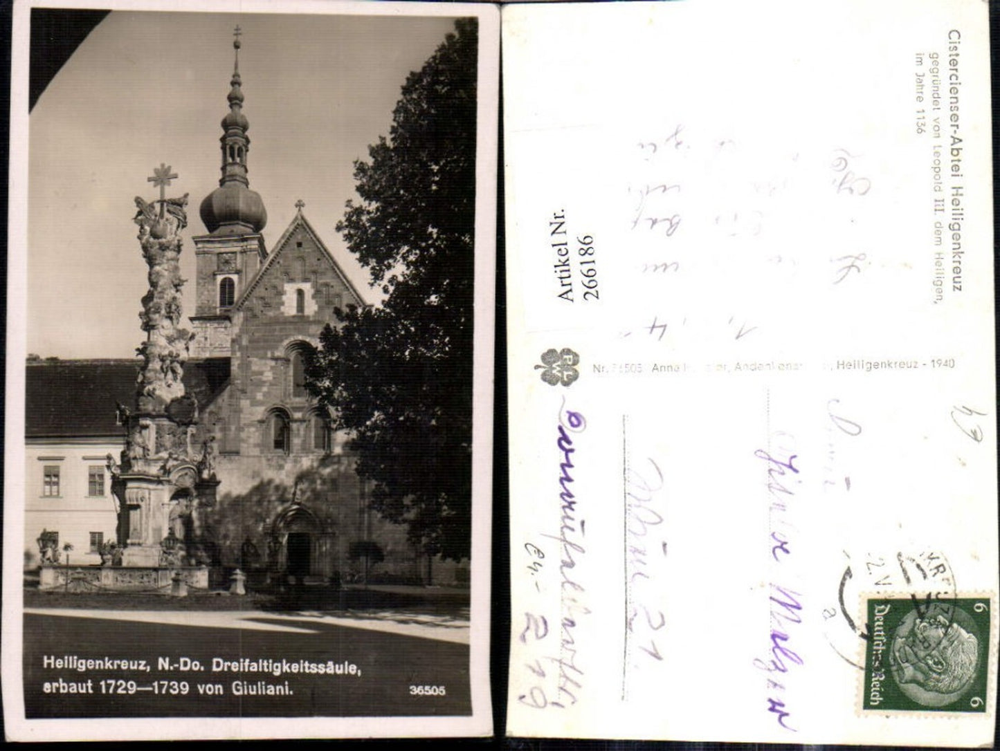 266186,Heiligenkreuz Cistercienser Abtei Dreifaltigkeitssäule