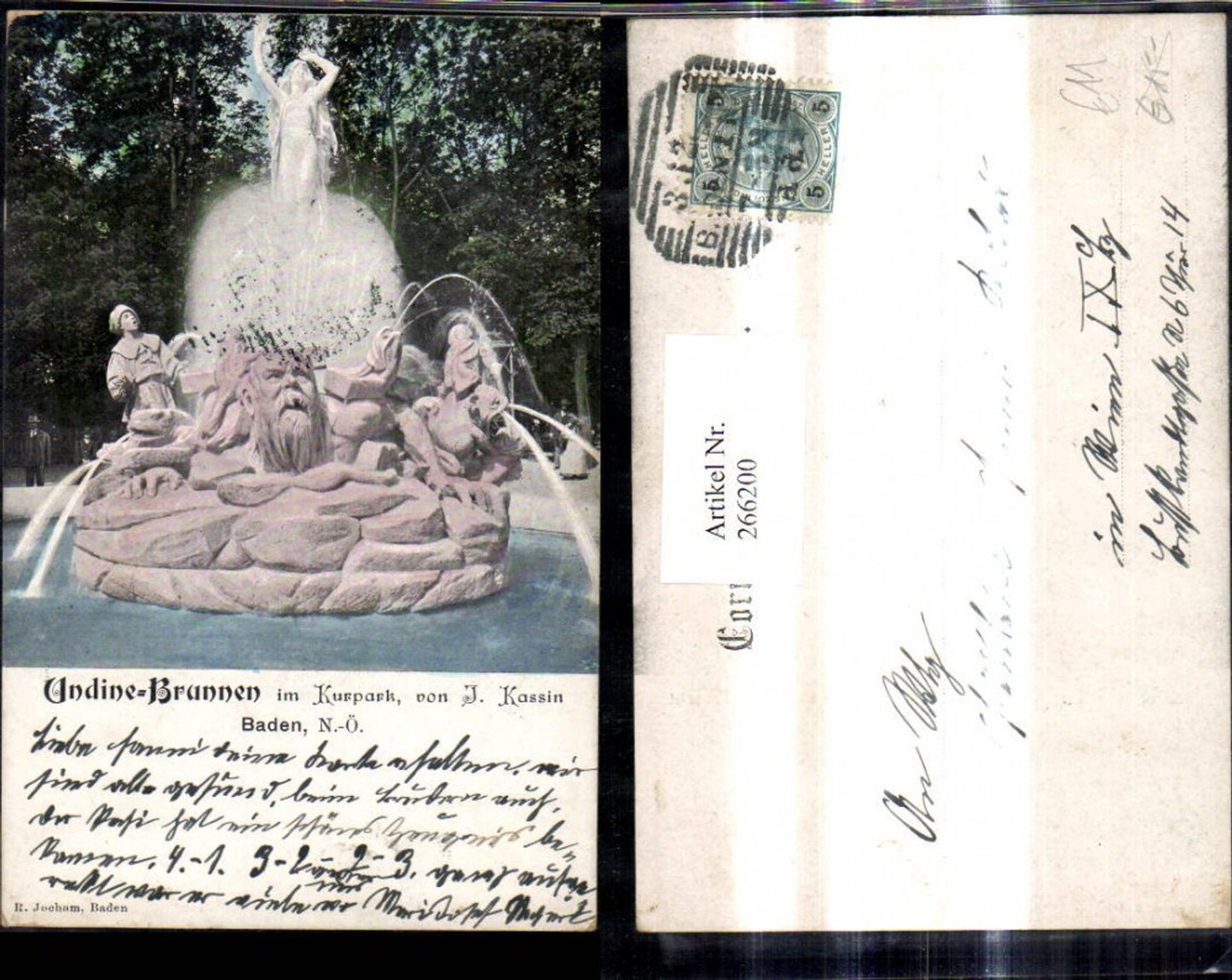 266200,Baden b. Wien Undine Brunnen i. Kurpark Springbrunnen