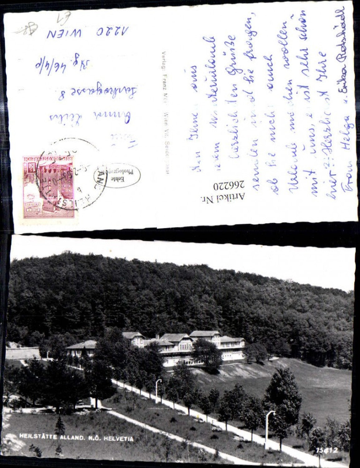 266220,Foto Ak Heilstätte Alland Helvetia