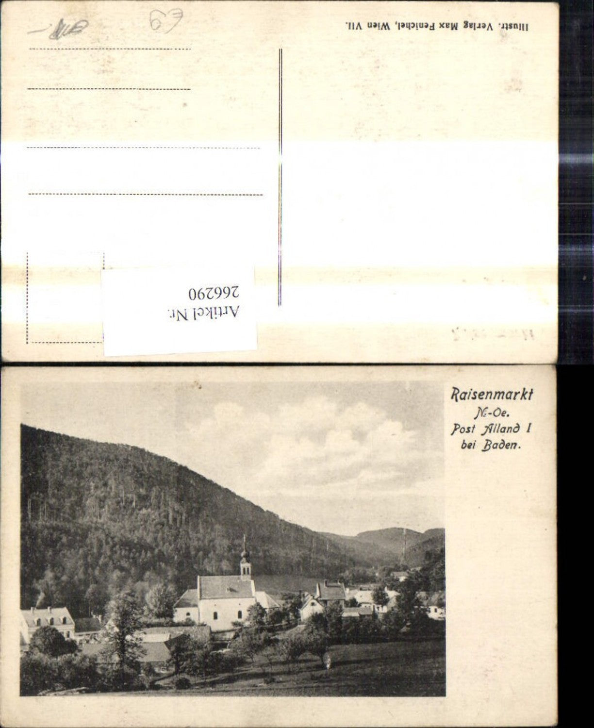 266290,Raisenmarkt Alland b. Baden Ansicht m. Kirche