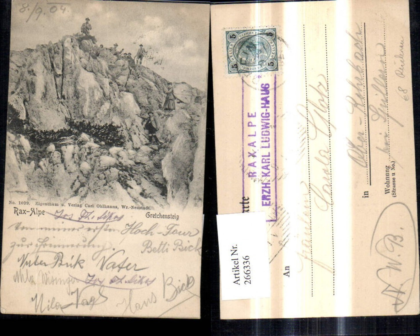 266336,Raxalpe Gretchensteig Bergsteiger b. Reichenau a. d. Rax