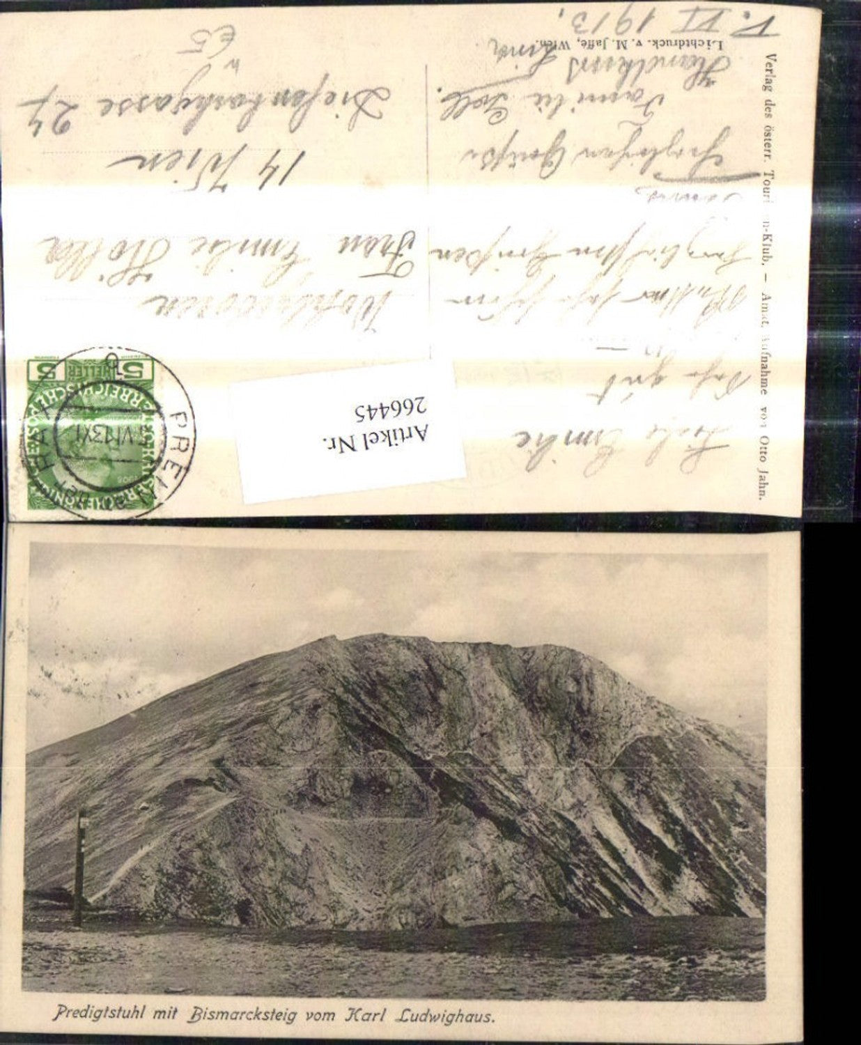 266445,Predigtstuhl m. Bismarcksteig v. Karl Ludwighaus Reichenau a. d. Rax