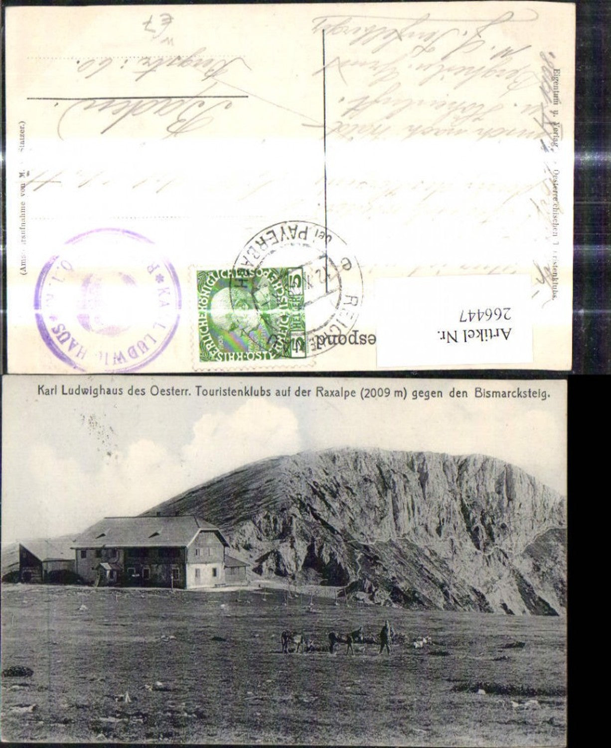 266447,Karl Ludwighaus a. d. Raxalpe geg. d. Bismarcksteig Reichenau a. d. Rax