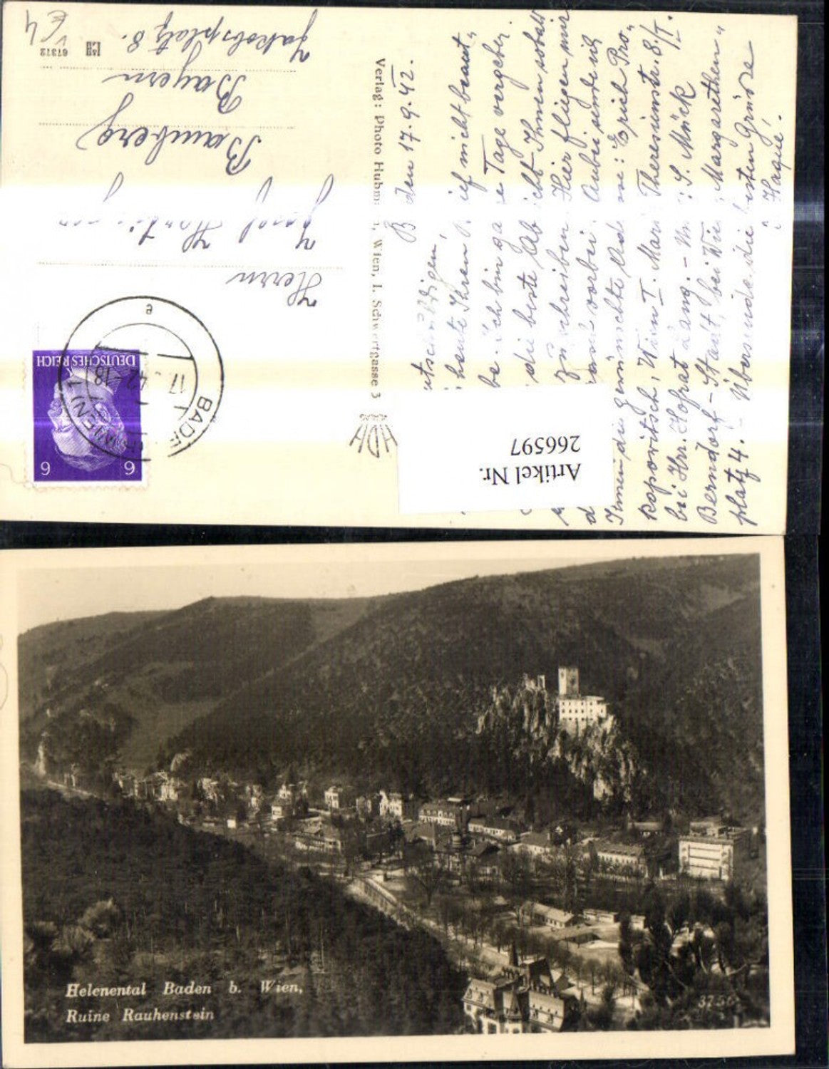 266597,Baden b. Wien Helenental Ruine Rauhenstein pub Photo Hubmann 3756