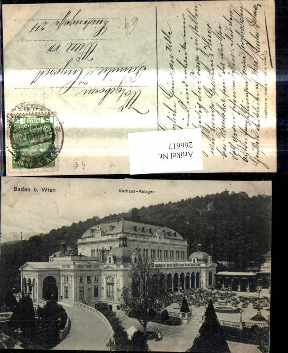 266617,Baden b. Wien Kurhaus Anlagen