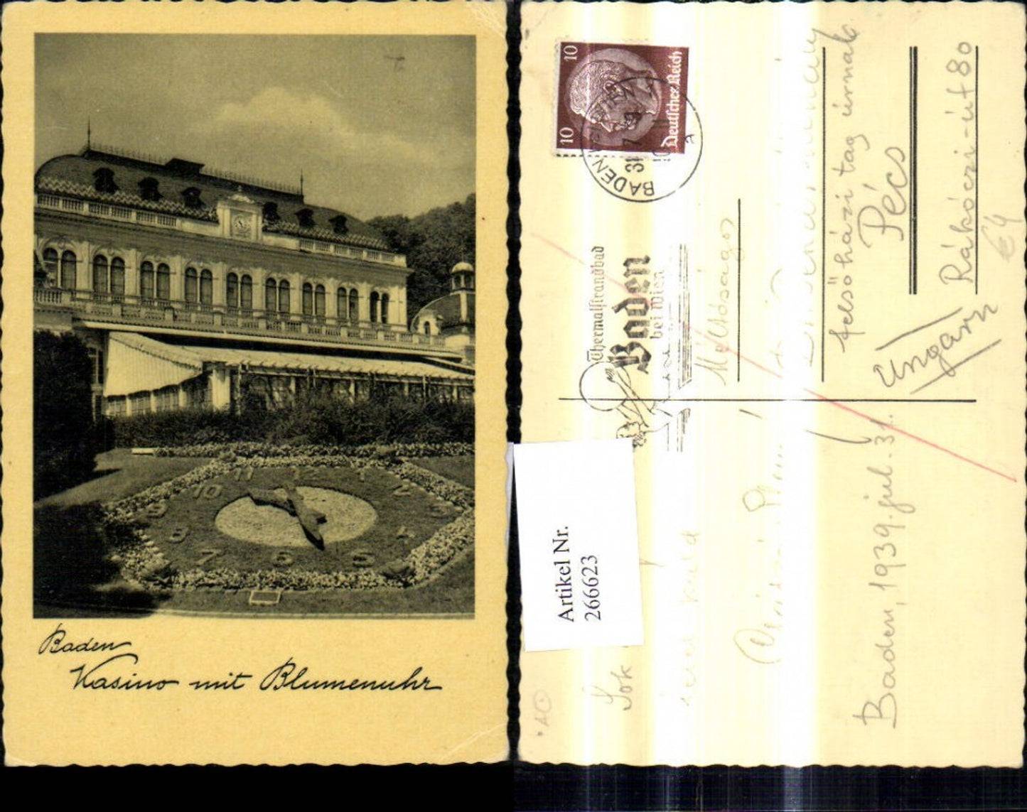 266623,Baden Kasino Casino m. Blumenuhr