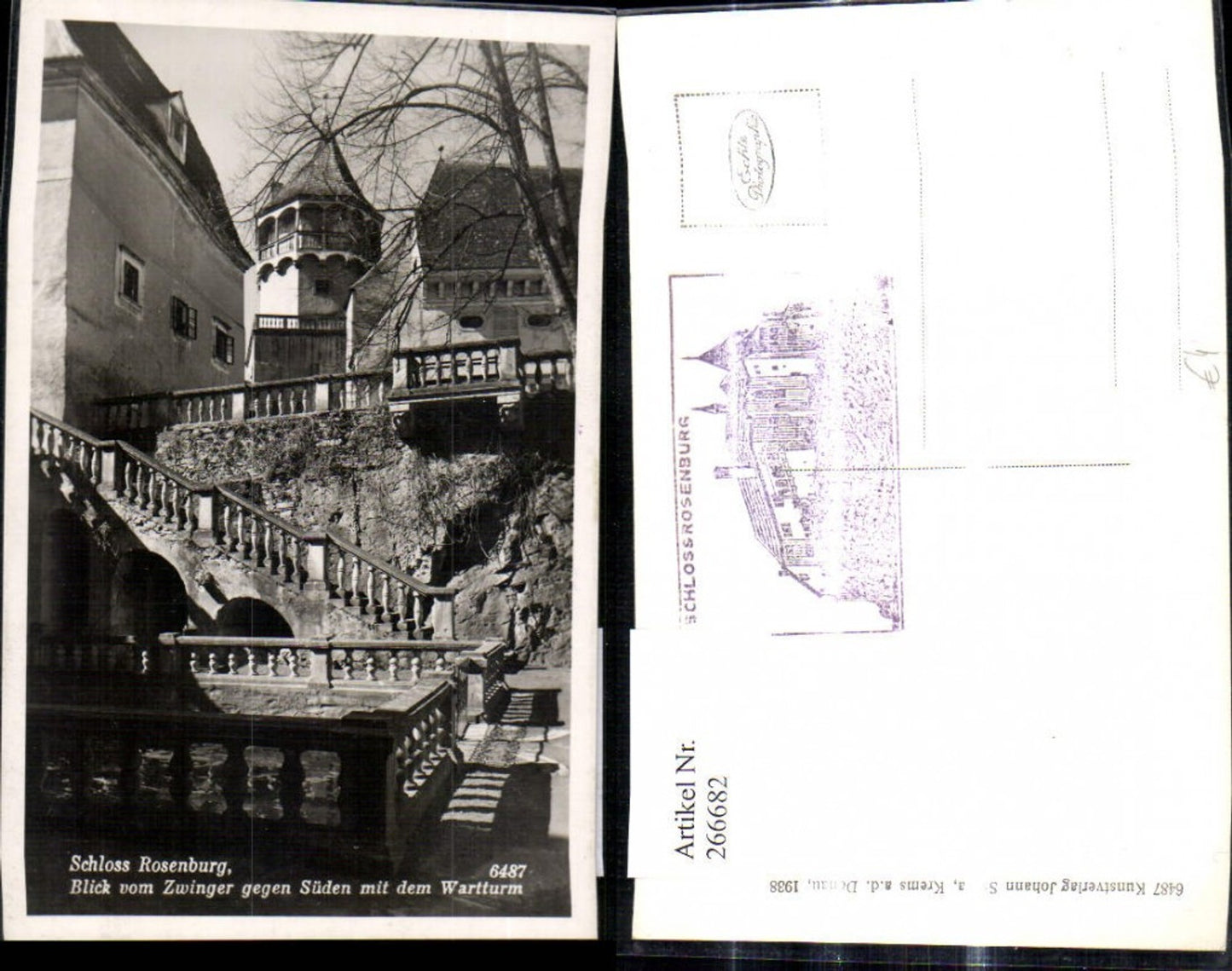 266682,Foto Ak Schloss Rosenburg Blick v. Zwinger geg. Süden m. d. Wartturm