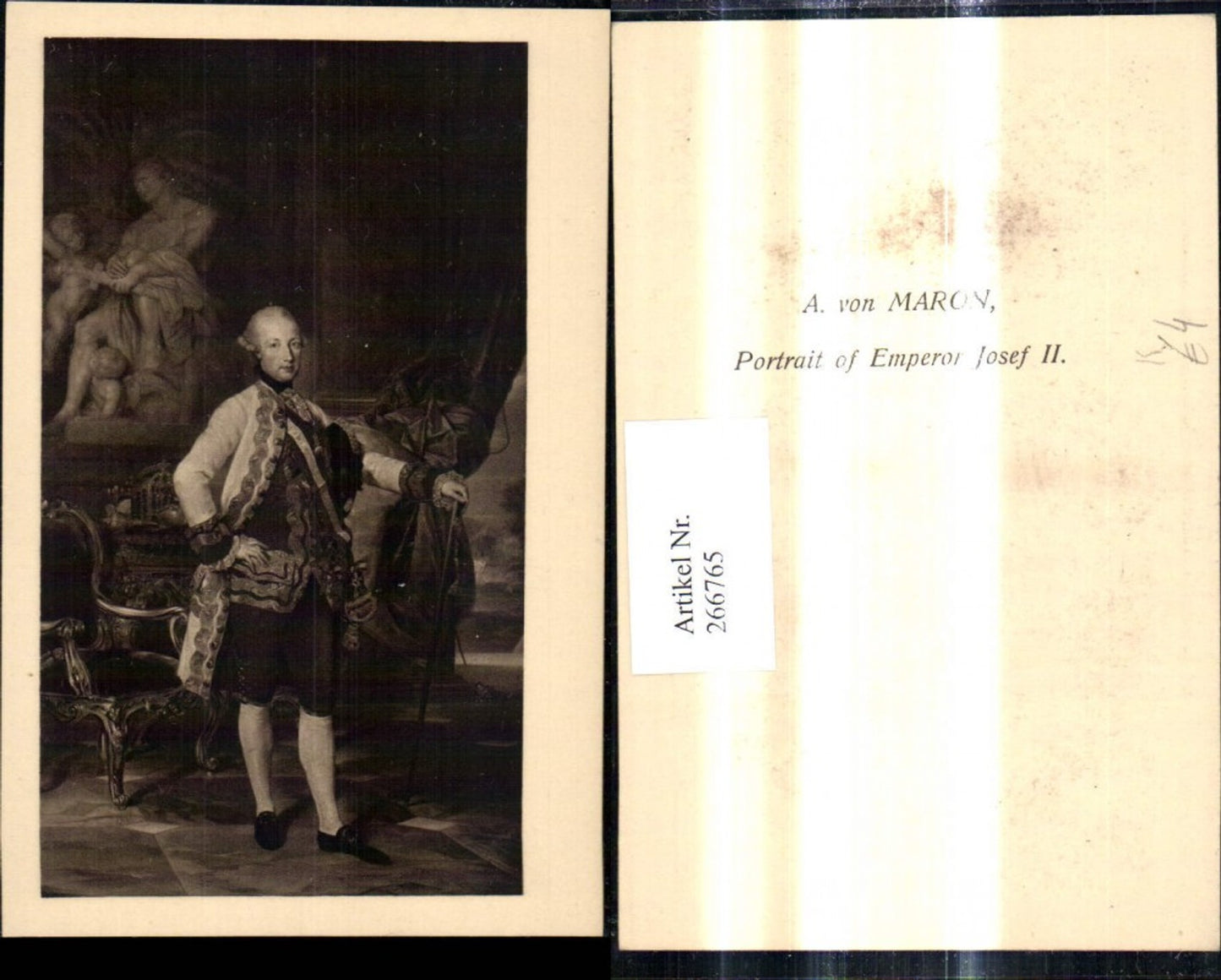 266765,Künstler Ak A. von Maron Portrait of Emperor Josef II Adel