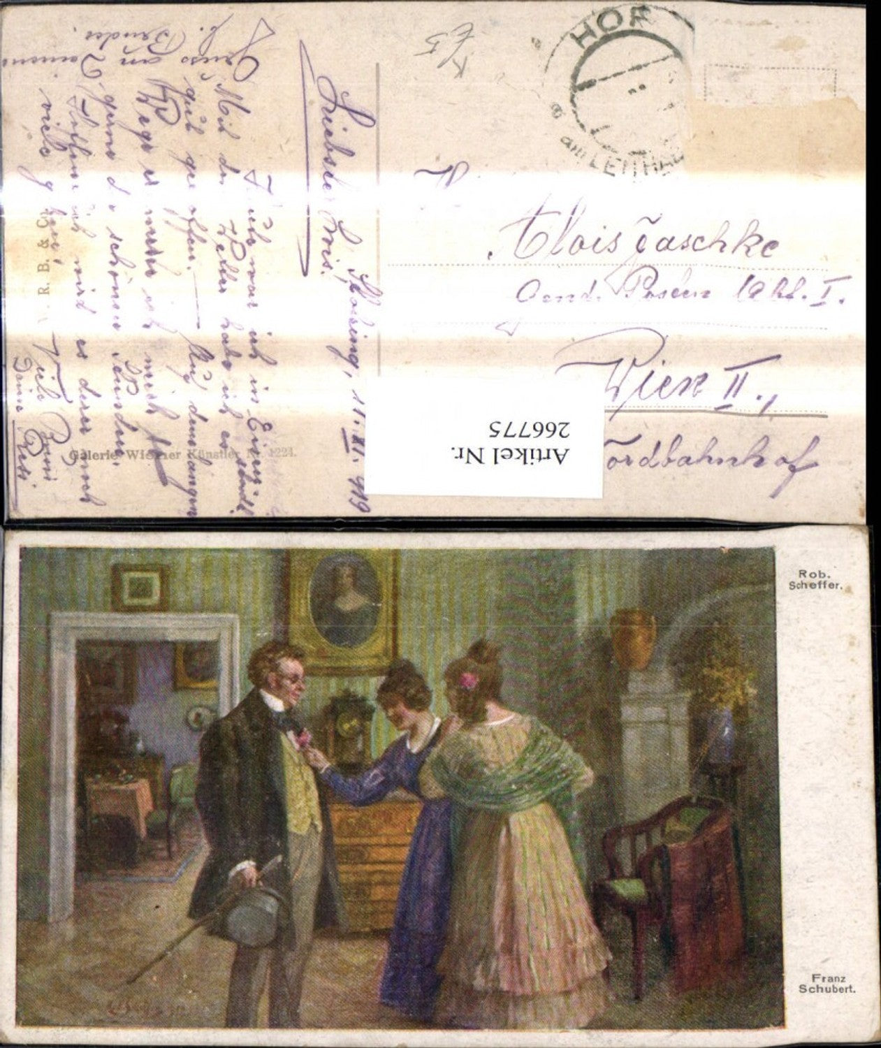 266775,Künstler Ak Rob. Scheffer Komponist Franz Schubert m. Frauen
