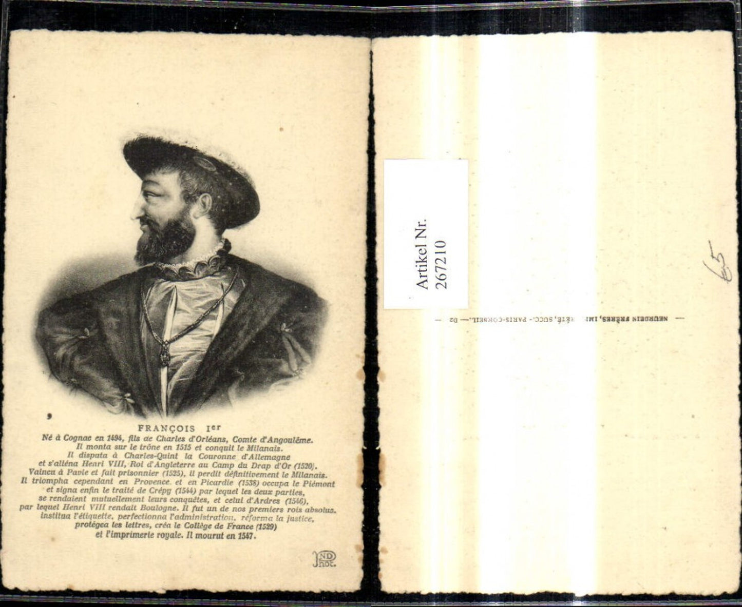 267210,Künstler Ak Francois 1er Frankreich Geschichte Politik