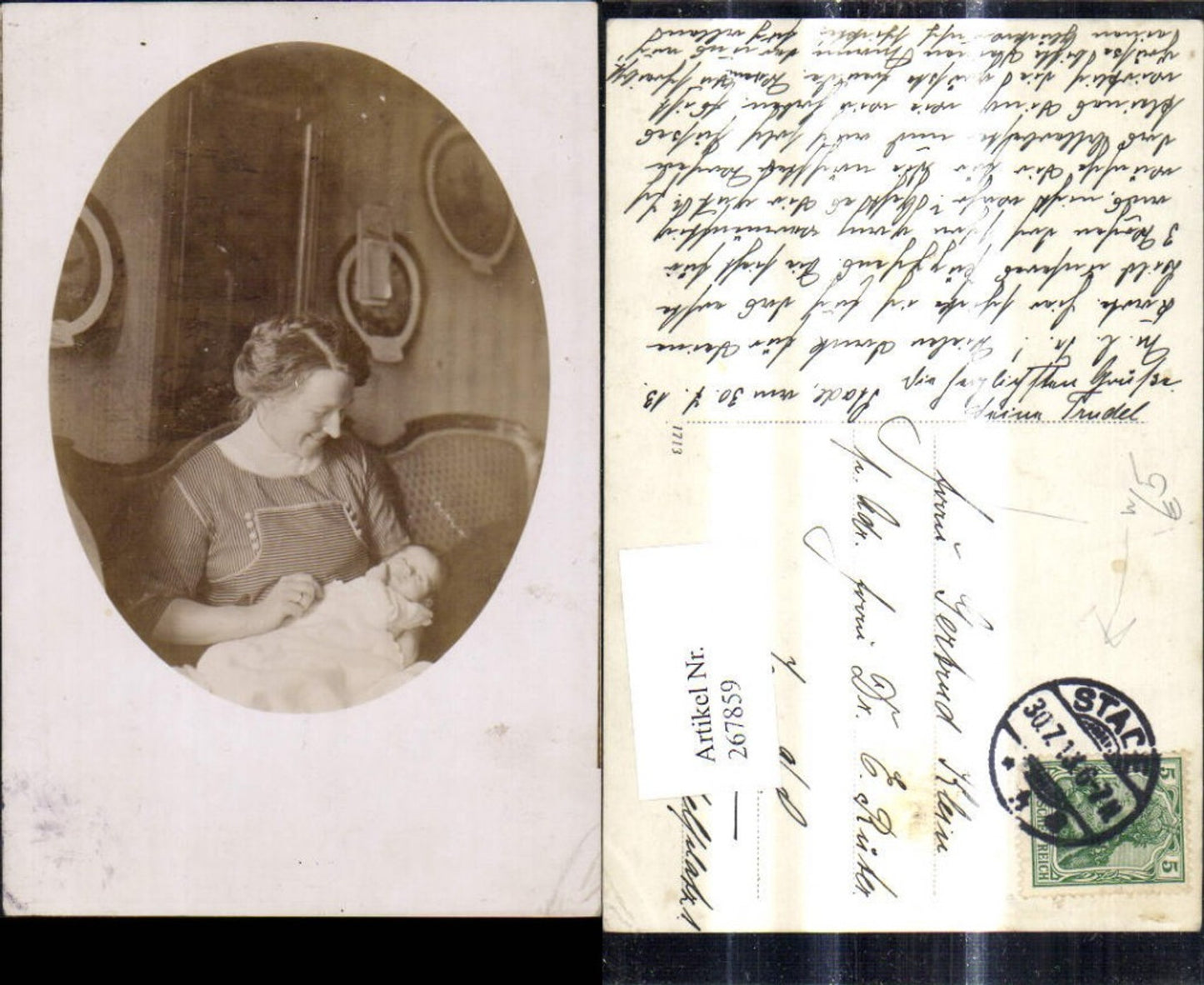 267859,Foto Ak Frau als Mutter Passepartout Stace