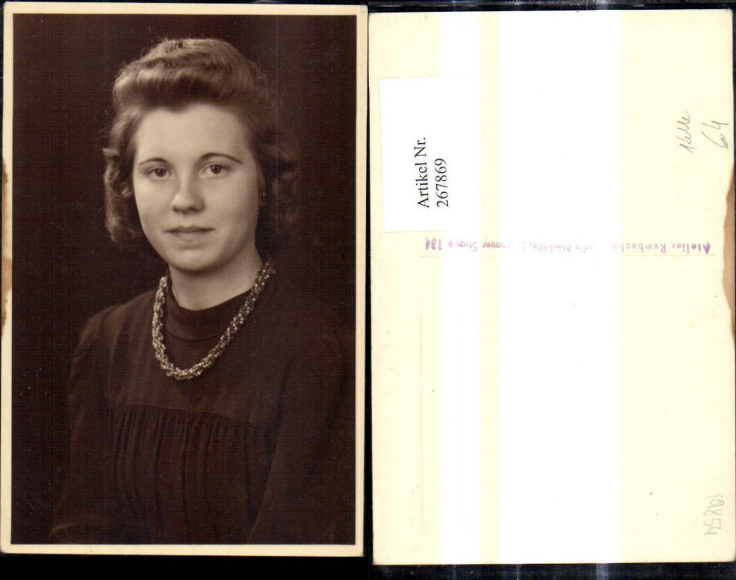 267869,Foto Ak Frau Portrait Halskette Schmuck