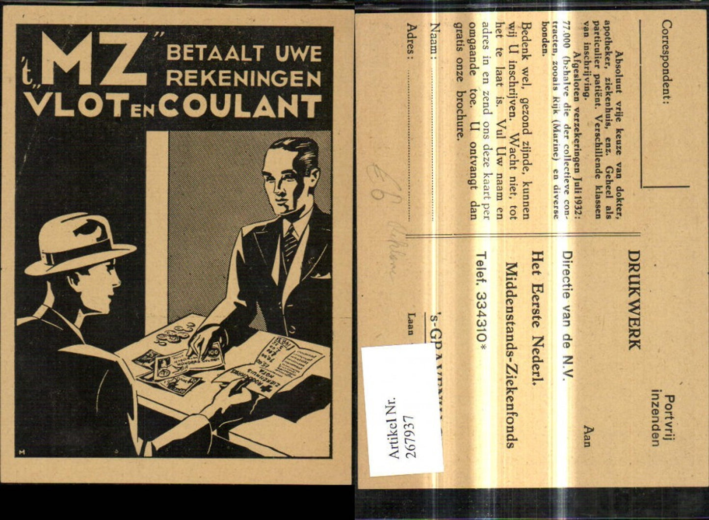 267937,Künstler Ak Reklame MZ Betaalt Uwe Rekeningen Vlot en Coulant