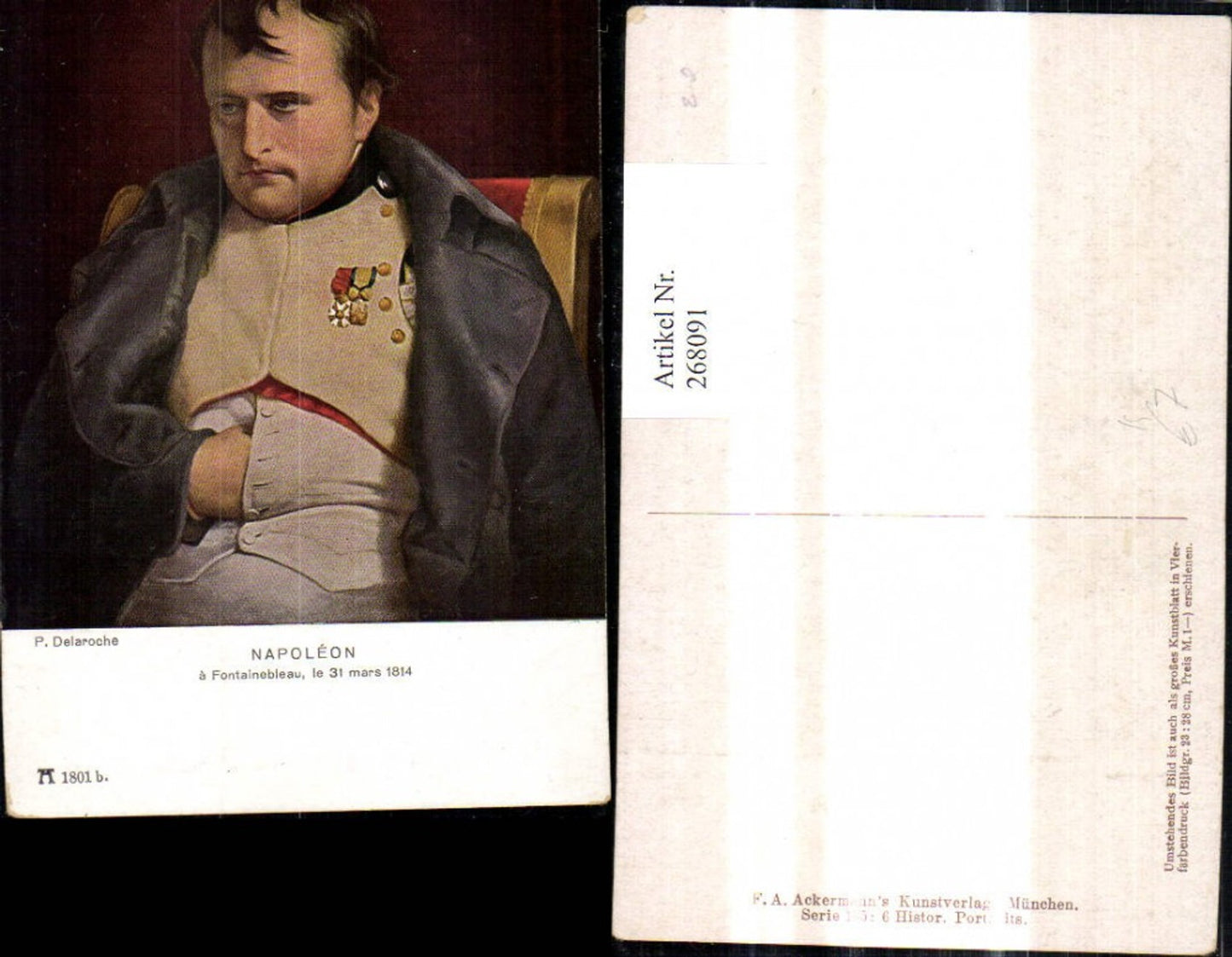 268091,Künstler Ak P. Delaroche Napoleon a Fontainebleau 1814 Portrait Adel Monarchie