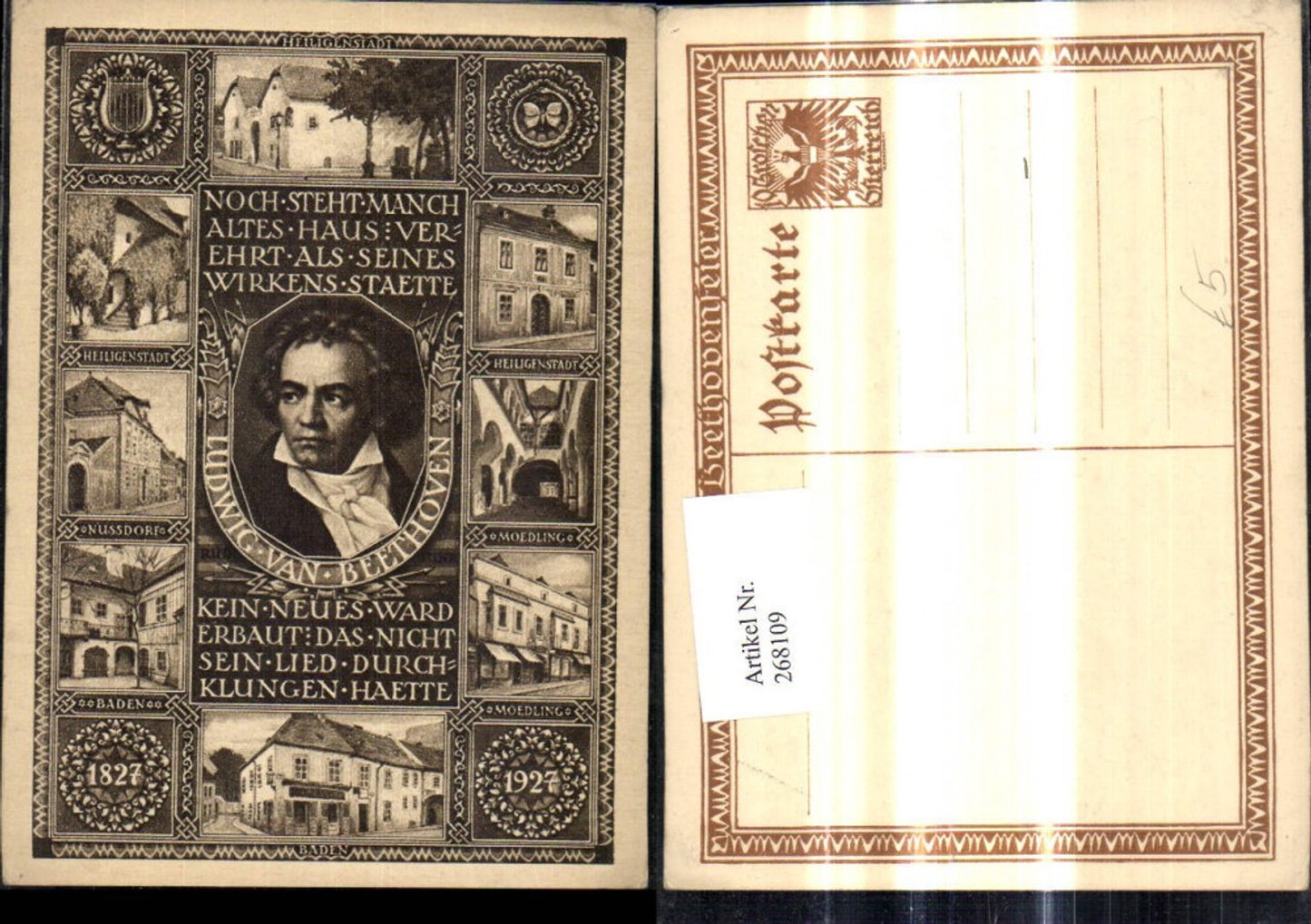 268109,Mehrbild Ak Ludwig van Beethoven Komponist Heiligenstadt Mödling Baden