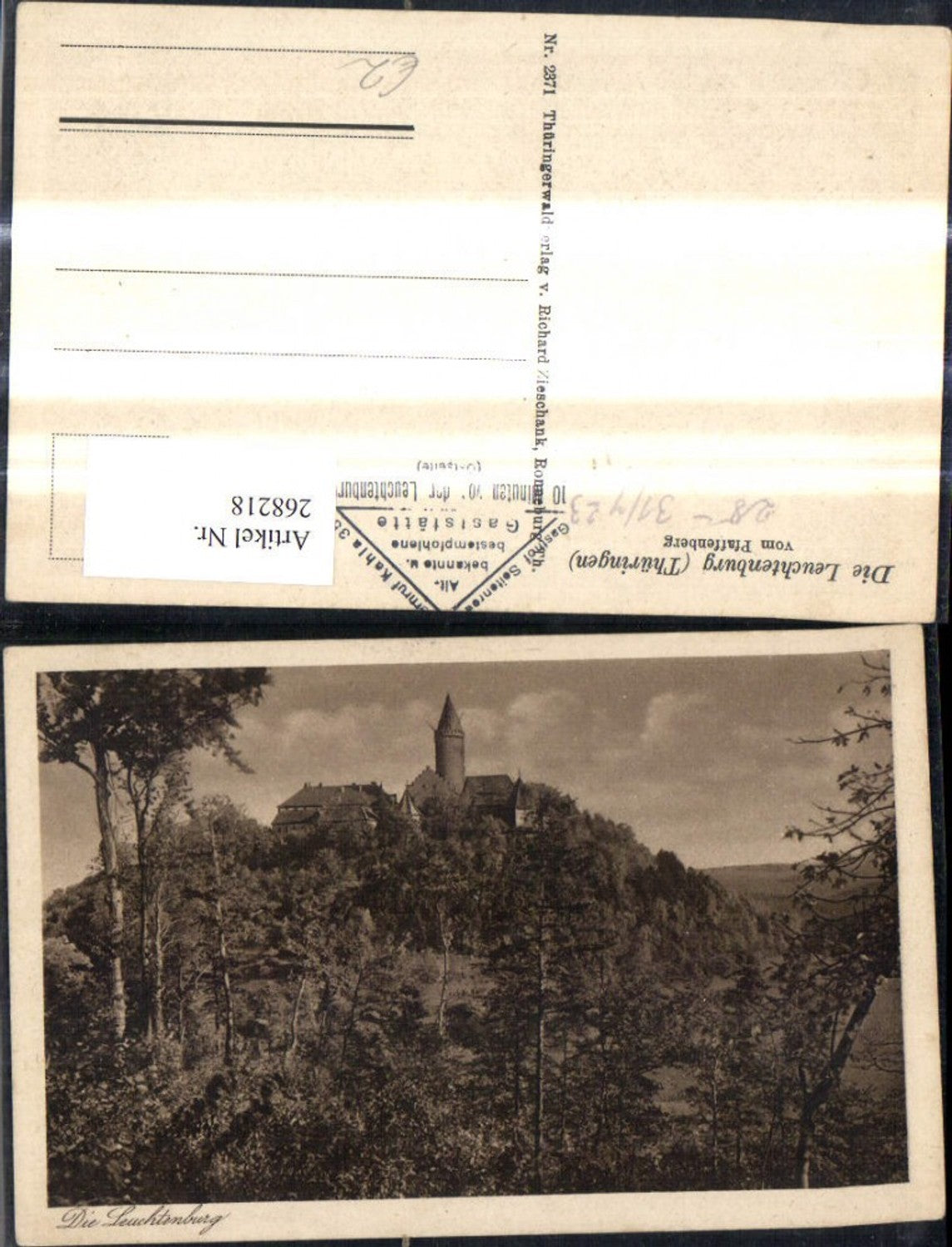 268218,Die Leuchtenburg Seitenroda Thüringen v. Pfaffenberg Burg